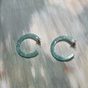 Elegant Aqua Hoop Earrings